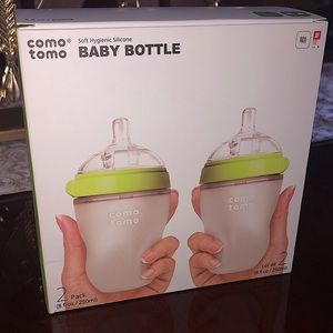 2 NEW 8oz Green Medium Flow Como Tomo Bottles